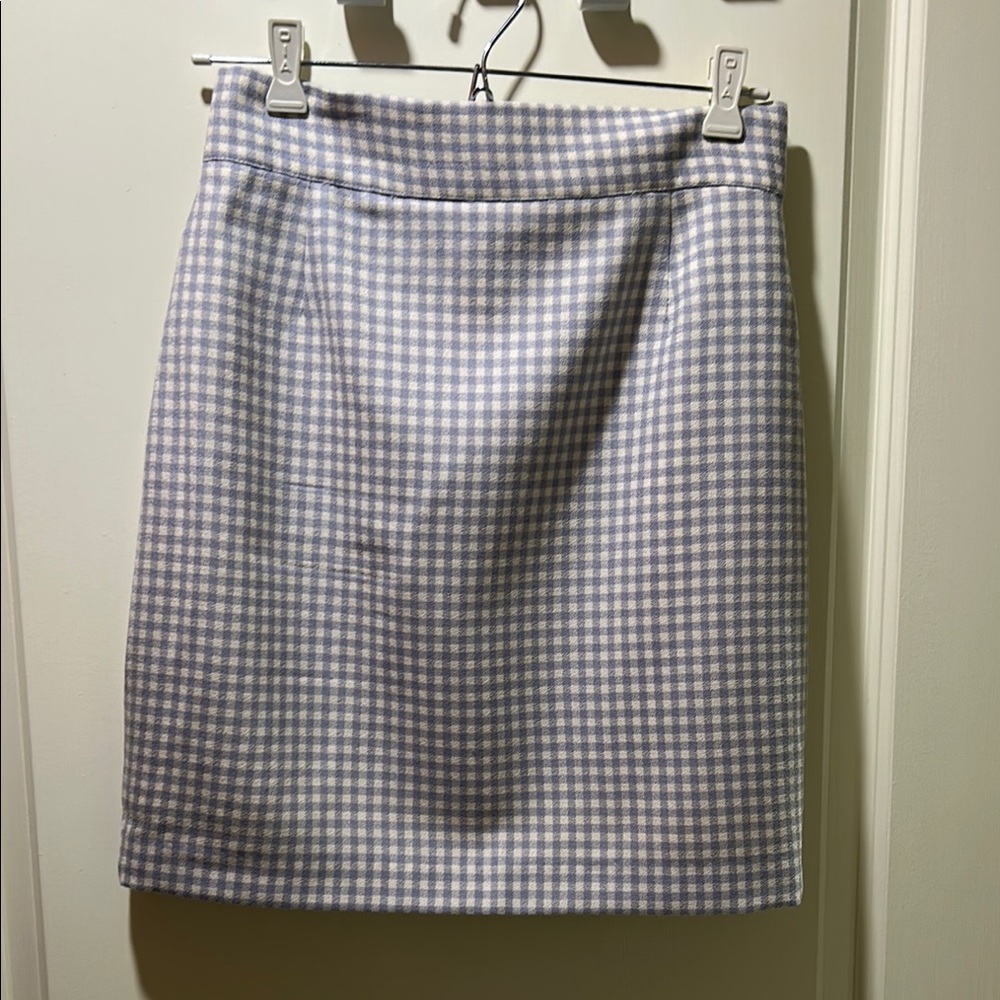 Classic Checkered Skirt in Blue and White Size:8